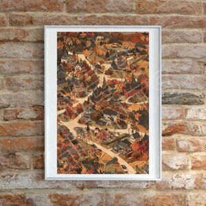 Fall Town 11x17 Art Print (Fall Vibes, Fall Print, Fall Decor)